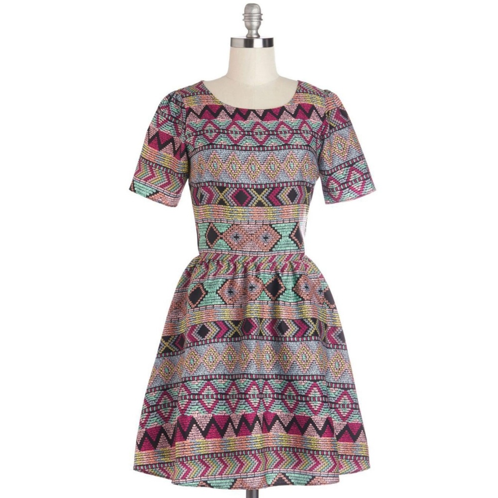 Modcloth Tribal Print Dress Sz 14UK/10US
